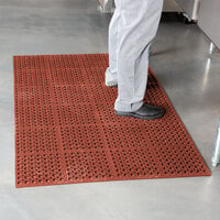 Cactus Mat 2521-R1S VIP Lite 58 1/2 inch x 39 inch Red Grease-Resistant Rubber Anti-Fatigue Floor Mat - 1/2 inch Thick