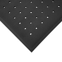 Cactus Mat 2200-35H VIP Black Cloud 3' x 5' Black Rubber Floor Mat with Drainage Holes - 3/4" Thick