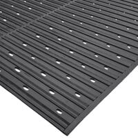 Cactus Mat 1631R-C4V Ni-Rib 4' x 60' Black Perforated Nitrile Rubber Runner Mat Roll - 1/4 inch Thick