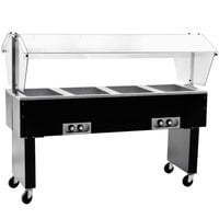 Eagle Group BPDHT4 Deluxe Service Mates Four Pan Open Well Portable Hot Food Buffet Table with Open Base - 240V, 3 Phase