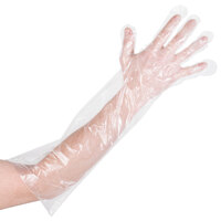 Royal Paper RDEG-100 21 1/2 inch Elbow Length Poly Glove - 100/Box