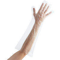 Royal Paper RDEG-100 21 1/2" Elbow Length Poly Glove - 100/Box