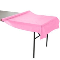 Creative Converting 011346 100' Candy Pink Disposable Plastic Table Cover
