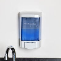 46 oz. White Bulk Soap, Sanitizer, and Lotion Dispenser (IMP 9346) - 5 1/2 inch x 4 1/4 inch x 8 1/2 inch