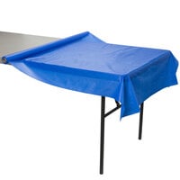 Creative Converting 763147 100' Cobalt Blue Disposable Plastic Table Cover