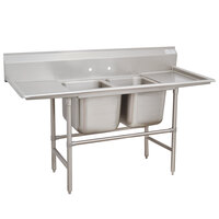 Advance Tabco 94-62-36-24RL Spec Line Two Compartment Pot Sink with Two Drainboards - 89 inch