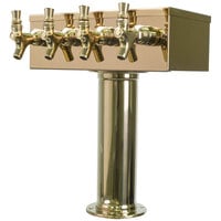 Micro Matic D7744PVD PVD Brass 4 Tap T Style Tower - 3 inch Column