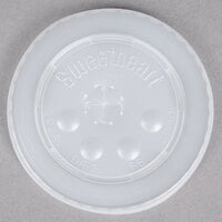 Solo L16BL-0100 12-24 oz. Translucent Flat Plastic Lid with Straw Slot and Identification Buttons   - 2000/Case