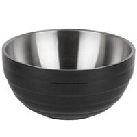 Vollrath 4659060 Double Wall Round Beehive 1.7 Qt. Serving Bowl - Black Black