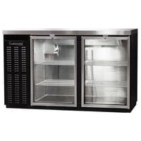 Continental Refrigerator BB59SNGD 59 inch Black Shallow Depth Glass Door Back Bar Refrigerator