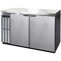 Continental Refrigerator BB59SNSS 59 inch Stainless Steel Shallow Depth Solid Door Back Bar Refrigerator