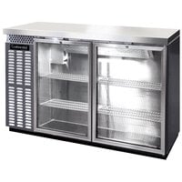 Continental Refrigerator BB50SNSSGD 50" Stainless Steel Shallow Depth Glass Door Back Bar Refrigerator