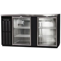 Continental Refrigerator BB69SNGD 69 inch Black Shallow Depth Glass Door Back Bar Refrigerator