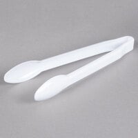 Fineline 3312-WH Platter Pleasers 12 inch White Plastic Serving Tongs - 48/Case