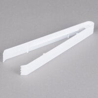 Fineline 3310-WH Platter Pleasers 9 inch White Plastic Heavy-Duty Serving Tongs - 100/Case