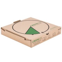 GreenBox 12" x 12" x 1 3/4" Corrugated Recycled Pizza Box with Built-In Plates and Storage Container - 50/Bundle