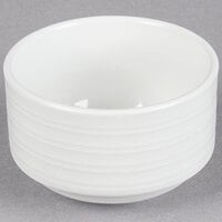 Tuxton FPB-090 Pacifica 9 oz. Bright White Embossed Stackable China Bouillon Cup - 36/Case