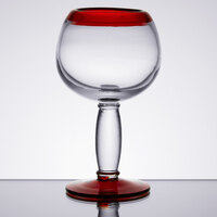 Libbey 92309R Aruba 16 oz. Round Cocktail Glass with Red Rim and Base - 12/Case