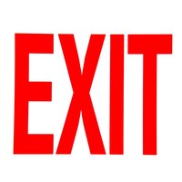 Buckeye Glow-In-The-Dark Exit Sign Adhesive Label - Red and White, 12 inch x 8 inch