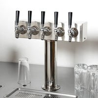 Beverage-Air 406-075A Polished Stainless Steel 5 Tap Beer Tower - 3 inch Column