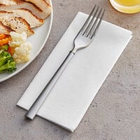 Choice Touchstone 14 inch x 14 inch White Linen-Feel Flat-Packed Dinner Napkin - 1000/Case