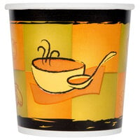 Huhtamaki 71851 Streetside Print 16 oz. Double Poly-Paper Soup / Hot Food Cup with Vented Paper Lid - 250/Case