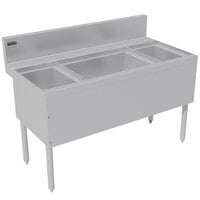 Advance Tabco PRC-24-48LR-10 Prestige Series Stainless Steel Ice Bin and Bottle Storage Combo Unit with 10-Circuit Cold Plate - 25 inch x 48 inch (Center Ice Bin)