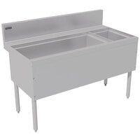 Advance Tabco PRC-24-48L-10 Prestige Series Stainless Steel Ice Bin and Bottle Storage Combo Unit with 10-Circuit Cold Plate - 25 inch x 48 inch (Left Side Ice Bin)
