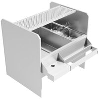 Advance Tabco PR-44X42SP-10-L Prestige Series Stainless Steel Pass-Through Workstation with Perforated Drainboard Shelf - (Left Side Ice Bin)