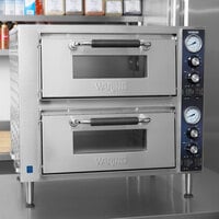 Waring WPO750 Double Deck Countertop Pizza Oven with Two Independent Chambers - 240V