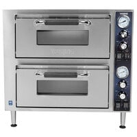 Waring WPO750 Double Deck Countertop Pizza Oven with Two Independent Chambers - 240V