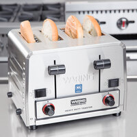 Waring WCT855 Heavy Duty Switchable Bread and Bagel 4-Slice Commercial Toaster - 240V