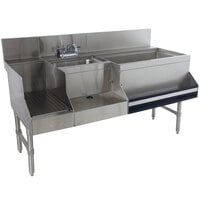 Advance Tabco PRU-24-60R-10 Prestige Series Stainless Steel Uni-Serv Speed Bar with 10-Circuit Cold Plate - 60" x 30" (Right Side Ice Bin)