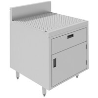 Advance Tabco PR-25-DWR Prestige Series Enclosed Stainless Steel Cabinet with Drainboard and 1 Drawer - 24" x 25"