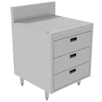Advance Tabco PR-25-3DWR Prestige Series Enclosed Stainless Steel Cabinet with Drainboard and 3 Drawers - 24" x 25"