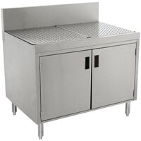 Advance Tabco PRSCD-19-42 Prestige Series Enclosed Stainless Steel Drainboard Cabinet with Doors - 42 inch x 25 inch