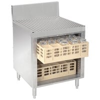 Advance Tabco PRCR-24-24 Prestige Series 24" x 30" Stainless Steel Glass Rack Storage Cabinet with Drainboard Top