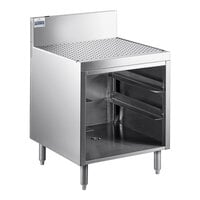Advance Tabco PRCR-19-24 Prestige Series 24 inch x 25 inch Stainless Steel Glass Rack Storage Cabinet with Drainboard Top