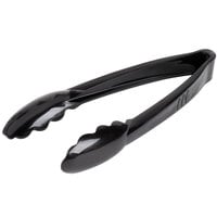Fineline 3370-BK Platter Pleasers 7 1/2 inch Extra Heavy-Duty Black Disposable Polypropylene Tongs - 24/Case