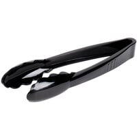 Fineline 3390-BK Platter Pleasers 9" Extra Heavy-Duty Black Disposable Plastic Tongs - 24/Case