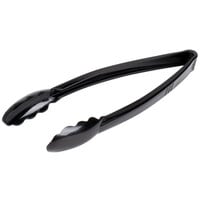 Fineline 3320-BK Platter Pleasers 12 inch Extra Heavy-Duty Black Disposable Polypropylene Tongs - 24/Case