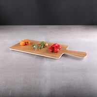 Elite Global Solutions M127RC Fo Bwa Rectangular Faux Bamboo Serving Board with Handle - 12 inch x 7 inch