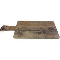 Elite Global Solutions M127RC Fo Bwa Rectangular Faux Driftwood Serving Board with Handle - 12" x 7"