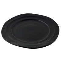 Elite Global Solutions D101 Della Terra 10 inch Black Irregular Round Melamine Plate - 6/Case