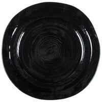 Elite Global Solutions D750 Della Terra 7 1/2 inch Black Irregular Round Melamine Plate - 6/Case