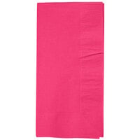 Creative Converting 67177B Hot Magenta Pink 1/8 Fold 2-Ply Paper Dinner Napkin - 600/Case