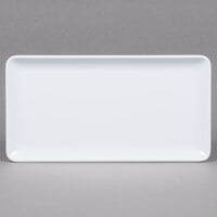 GET CS-1257-W Midtown 7" x 12 1/2" White Rectangular Coupe Melamine Platter - 12/Case