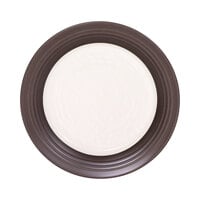 Elite Global Solutions D897GM Durango 9" Antique White & Chocolate Round Two-Tone Melamine Plate - 6/Case