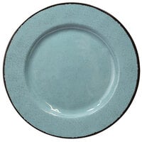 Elite Global Solutions D1025M Mojave Vintage California 10 1/2 inch Cameo Blue Round Crackle Melamine Plate - 6/Case