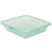 GET EC-17 Eco-Takeouts 9" x 9" Jade Flat Top Customizable Single Entree Take Out Container - 12/Case